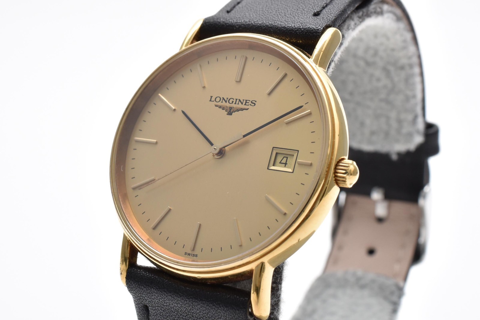 Longines Grand Classic L4.636.2 Gold Dial Date Quartz Men’s Thin Dress Watch