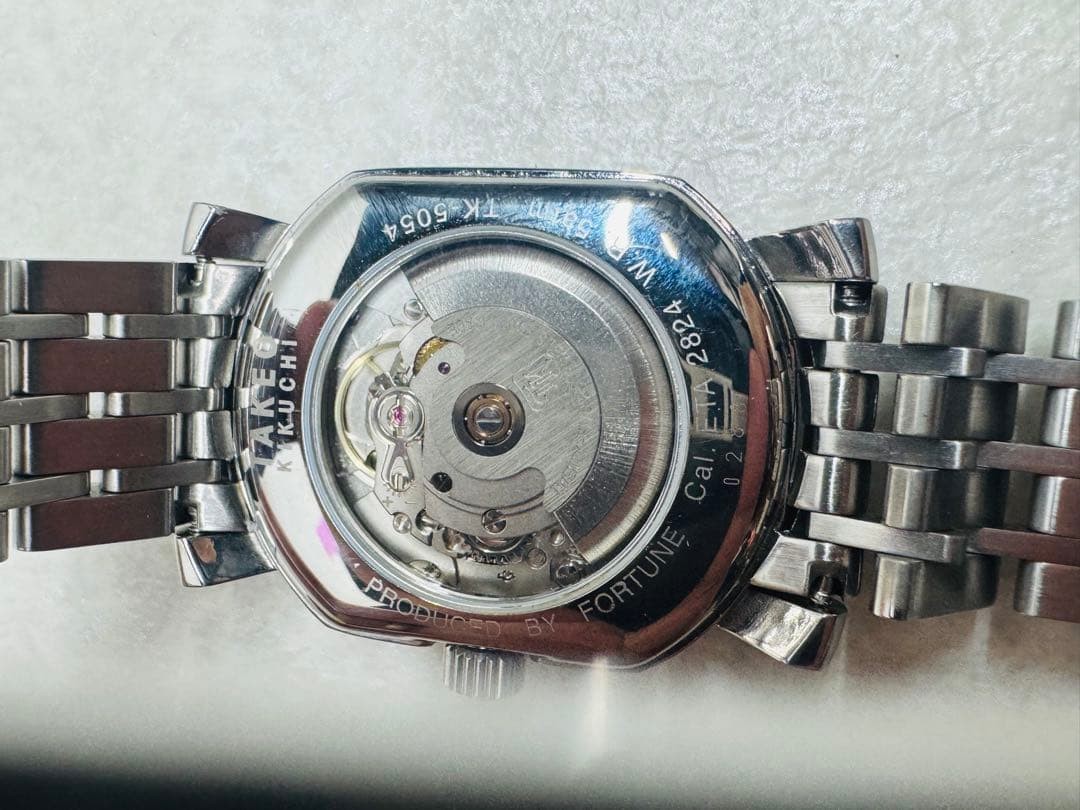 TAKEO KIKUCHI TK 5054 ETA 2824 Automatic Blue Dial Watch Mens 18cm Rare