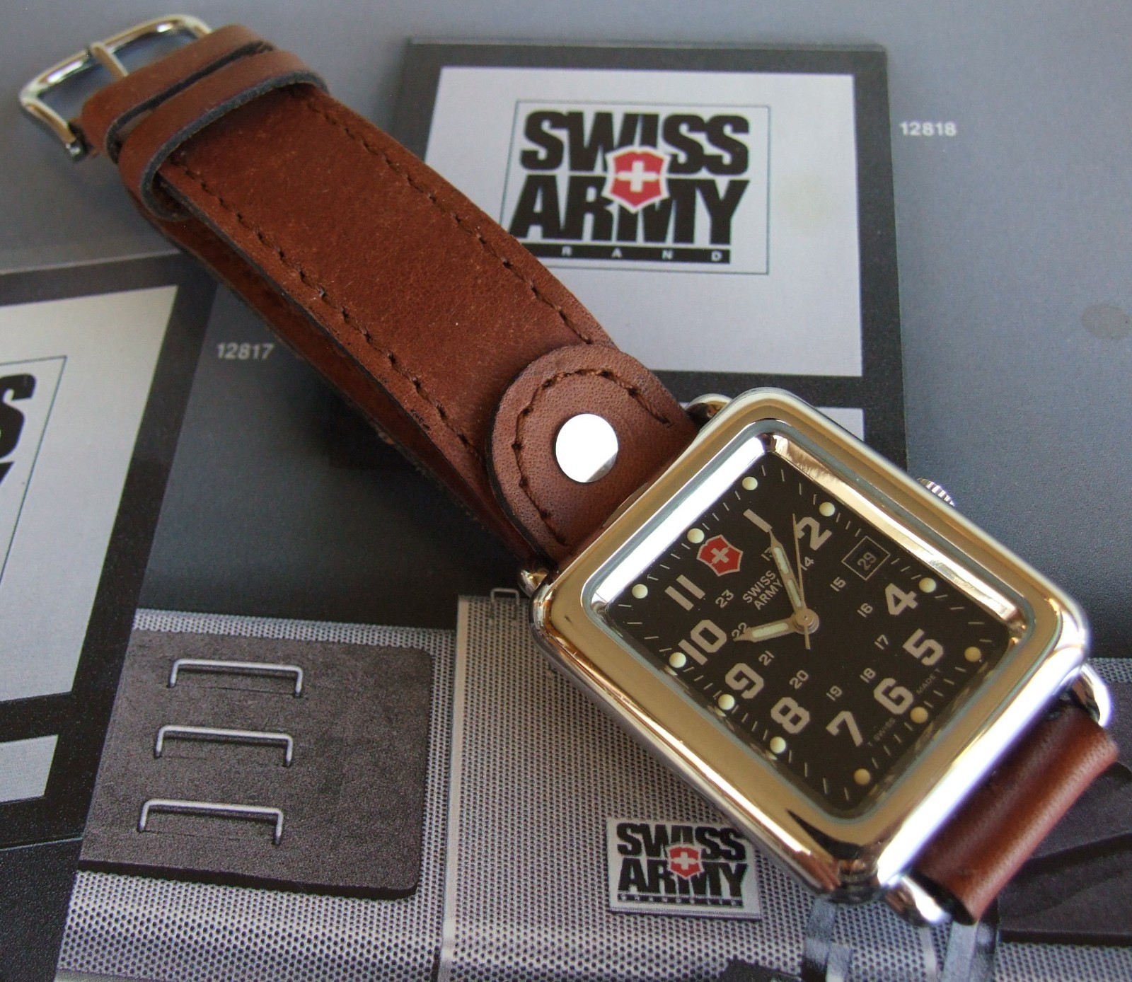 SWISS ARMY~Men Rare Polished Rectangle CAVALRY~Unworn Display~LIMITED Supply~WoW