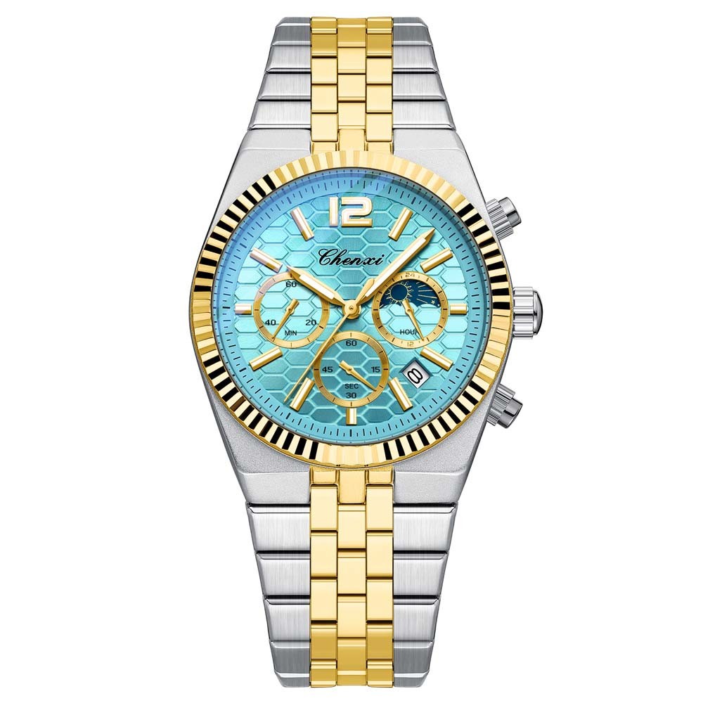 CHENXI Men Quartz Watch Chronograph Wristwatch Six-hands Male Business Watches