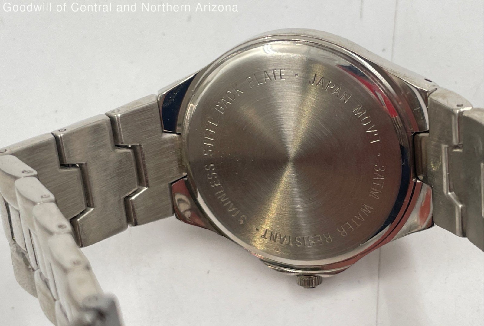 Chrome Silver Tone Blue Dial Date Men’s Watch I.O.B