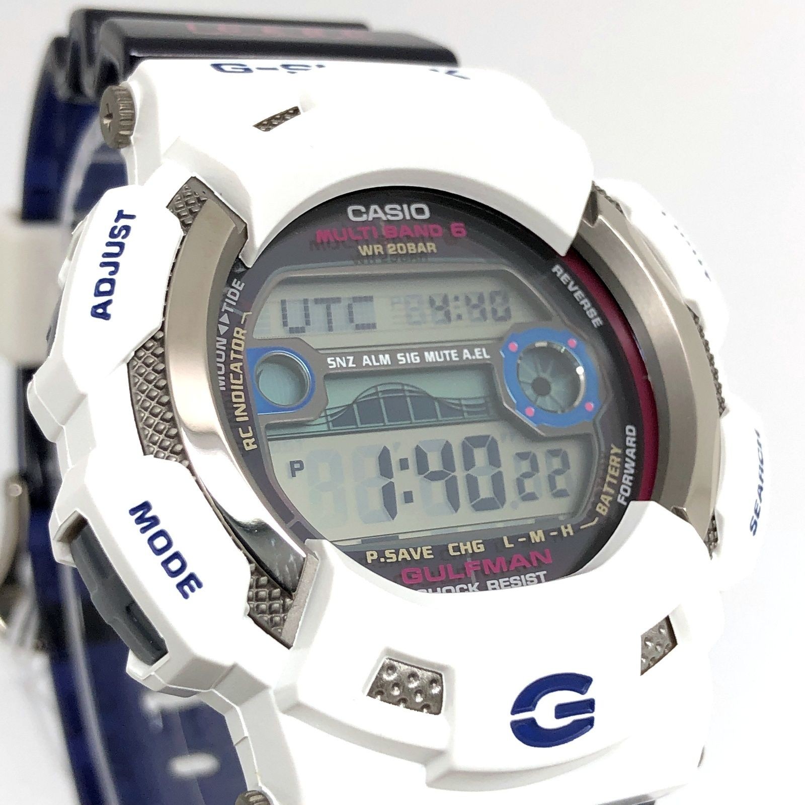 G SHOCK G SHOCK GW 9110K 7 GULFMAN Gulfman Ilkuzhi Radio Solar White Blue Skelet