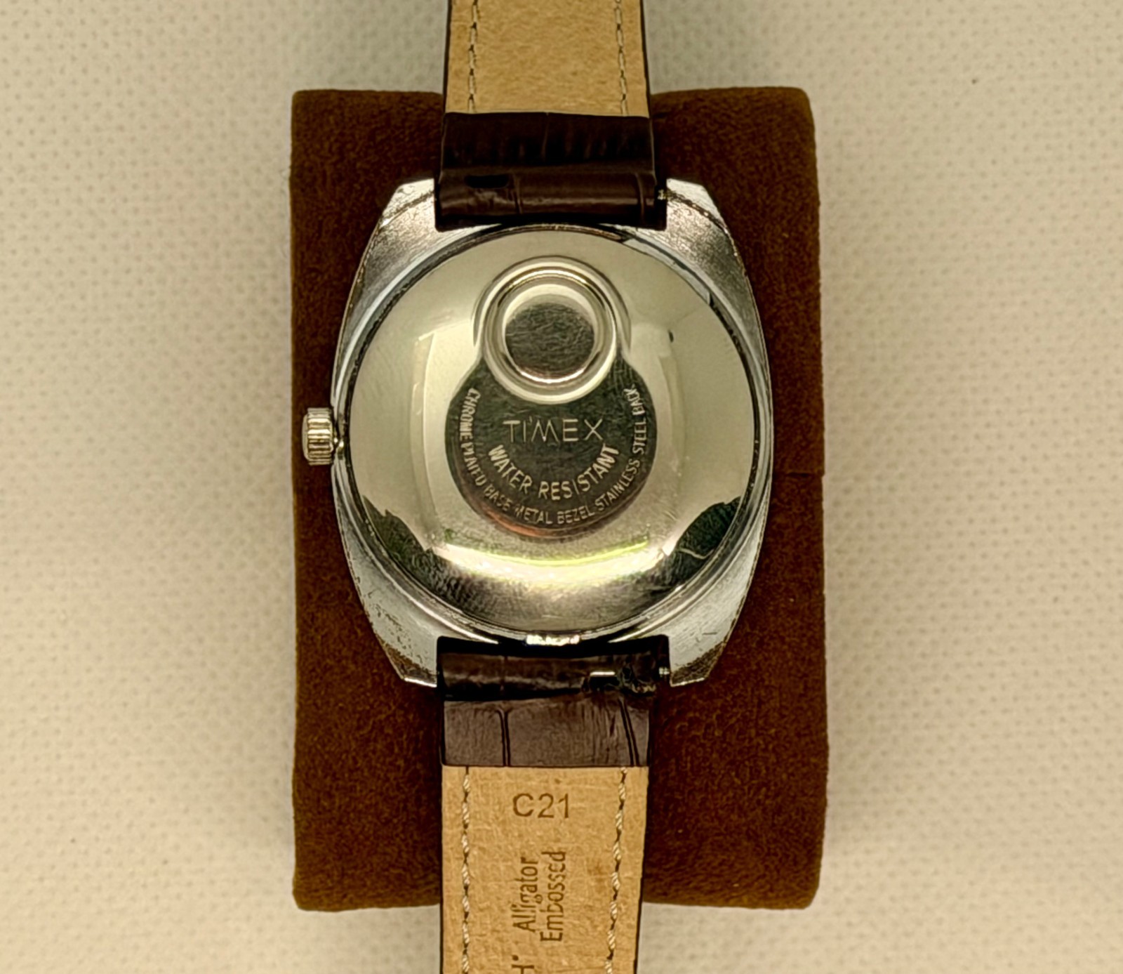 Vintage Timex Electronic Day Date Cushion Watch 1970s Runs New Battery Strap