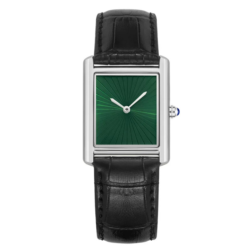 Classic Tank Square Quartz Watch Leather Strap Waterproof Classic Dress Watch