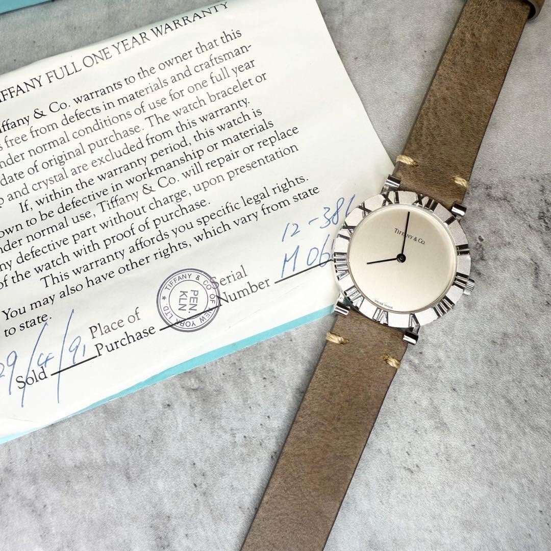 Tiffany & Co. Atlas M0640 Vintage Men’s Watch Sterling Silver 925 Working
