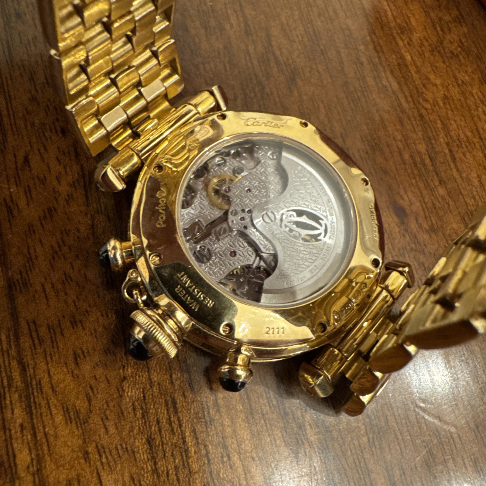 Cartier 18k Gold Pasha 38mm Chronograph Automatic W30140D1 box papers
