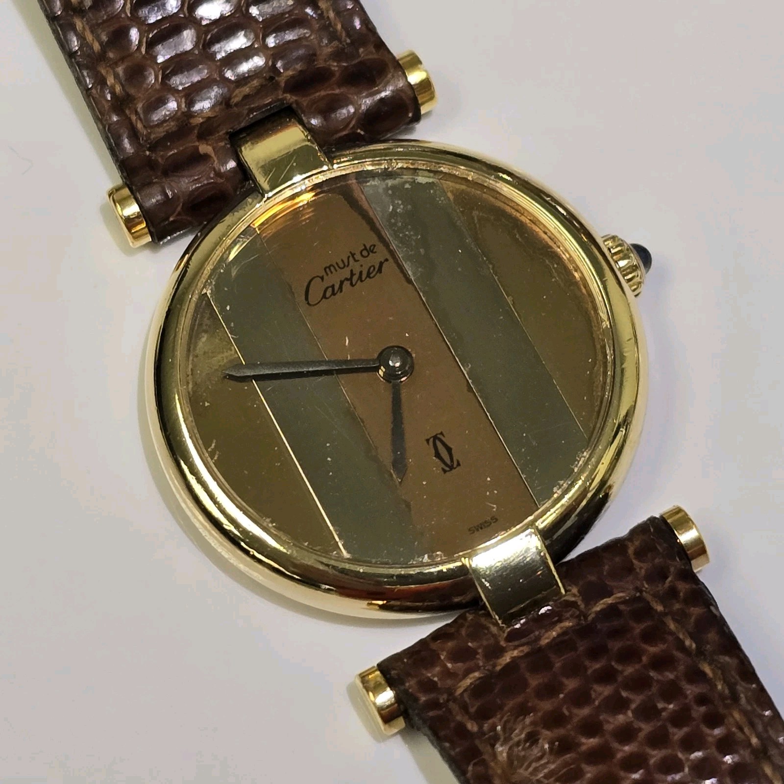 CARTIER MUST DE CARTIER VENDOME WATCH TRINITY DIAL 24 MM (GOOD & ORIGINAL)