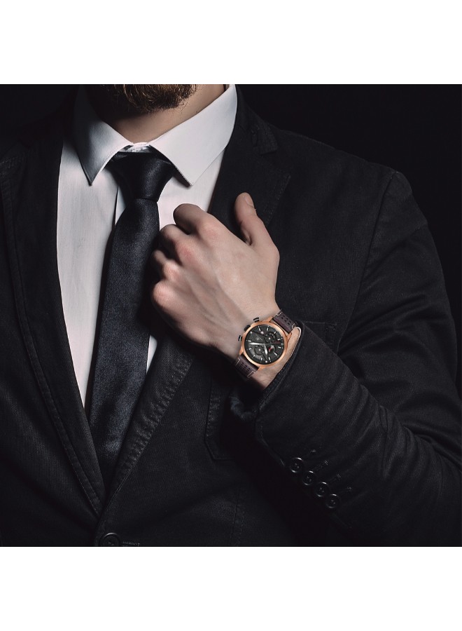 Kenneth Scott Men’s Chronograph Watch | Black Dial, 45mm, 30 m (3 ATM)