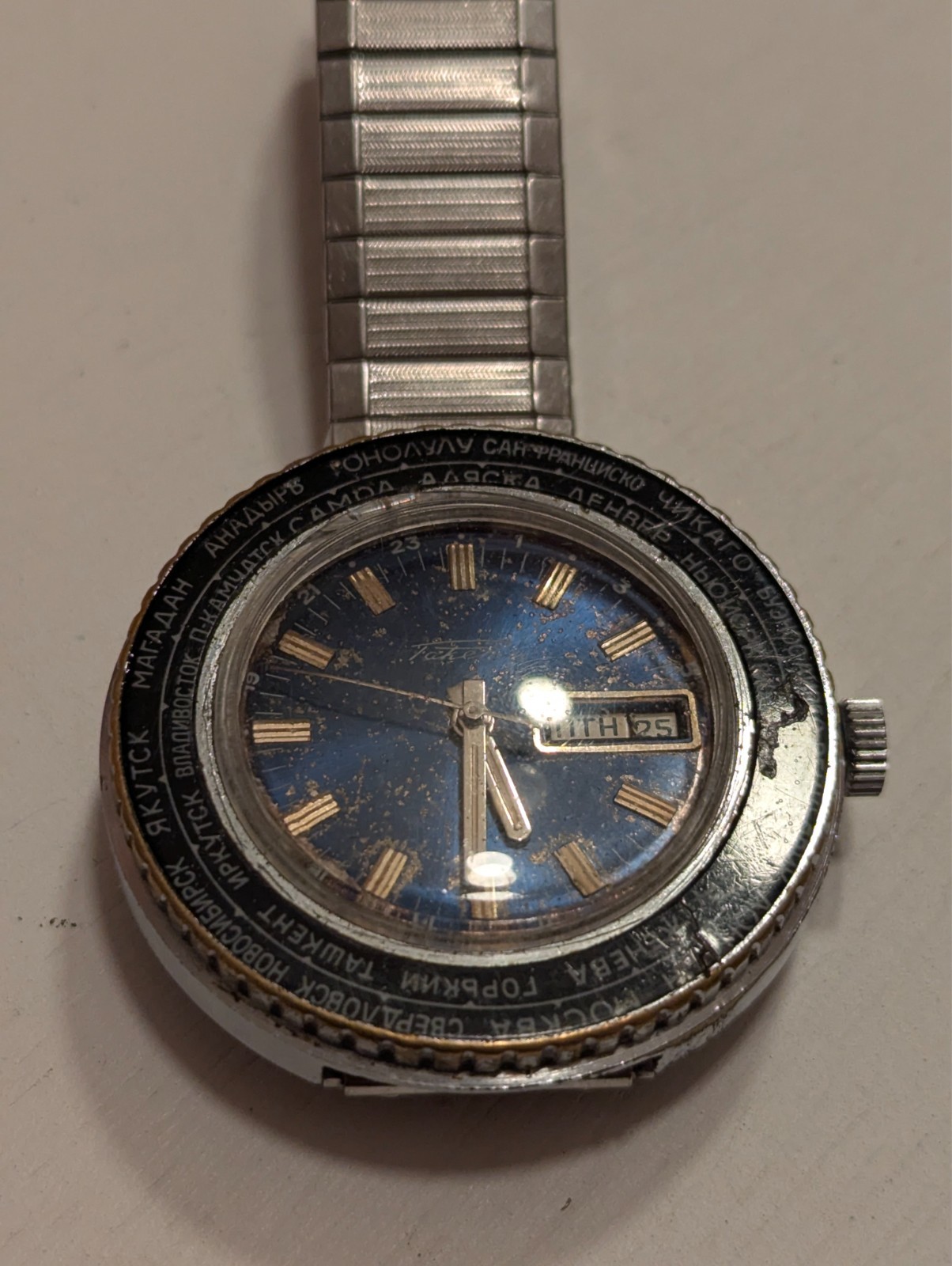 Raketa World Time, 1980’s Mechanical Watch, US SELLER