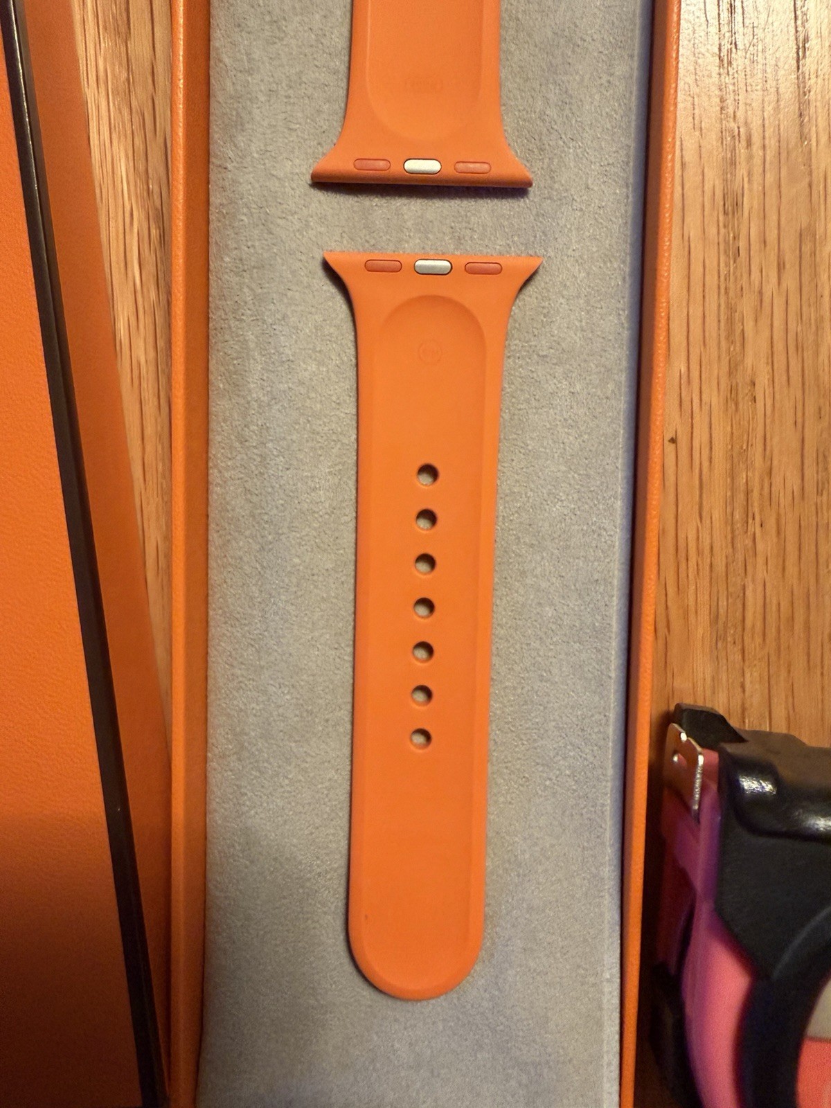 Apple Watch Band – Authentic Hermes Orange Sport Band – Size S/M. No Watch.