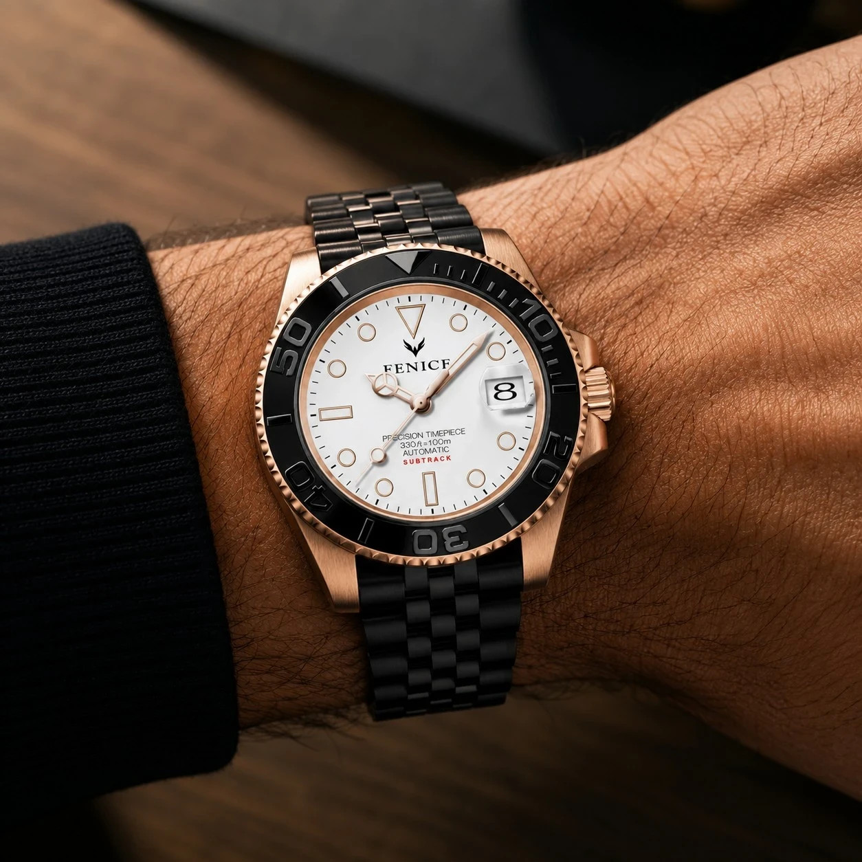 Phoenix Subtrack SEA White Gold 10ATM Automatic Watch with Miyota Movement