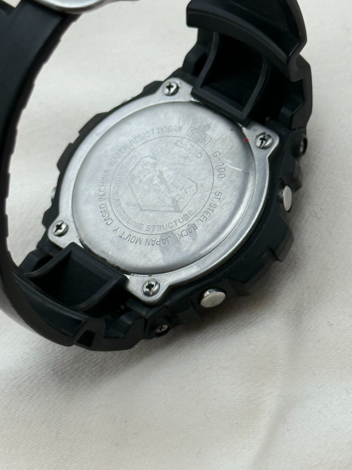 Casio G-Shock G-100 47mm Quartz Ana-Digi Black Resin Alarm Dual Time