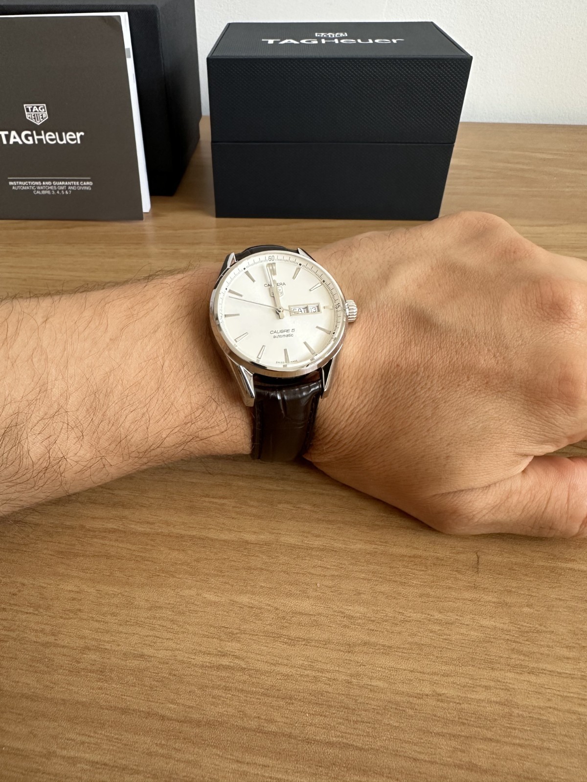 TAG Heuer Carrera Calibre 5 Automatic 41mm WAR201B.FC6291 Leather Band