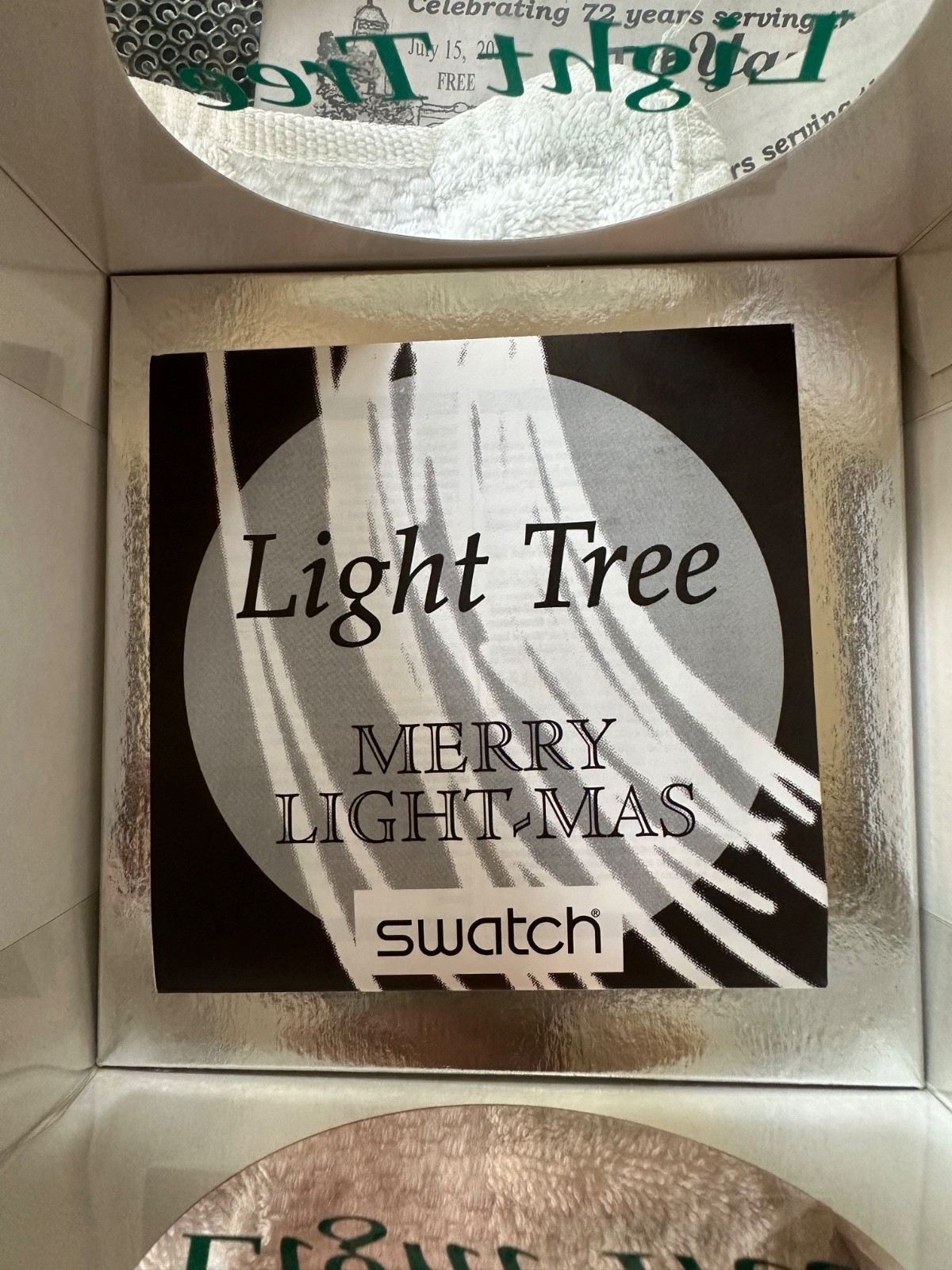 SWATCH LIGHT TREE XMAS WATCH GZ152 1996 LTD ED BOX PAPERS NEW BATTERIES! TESTED!