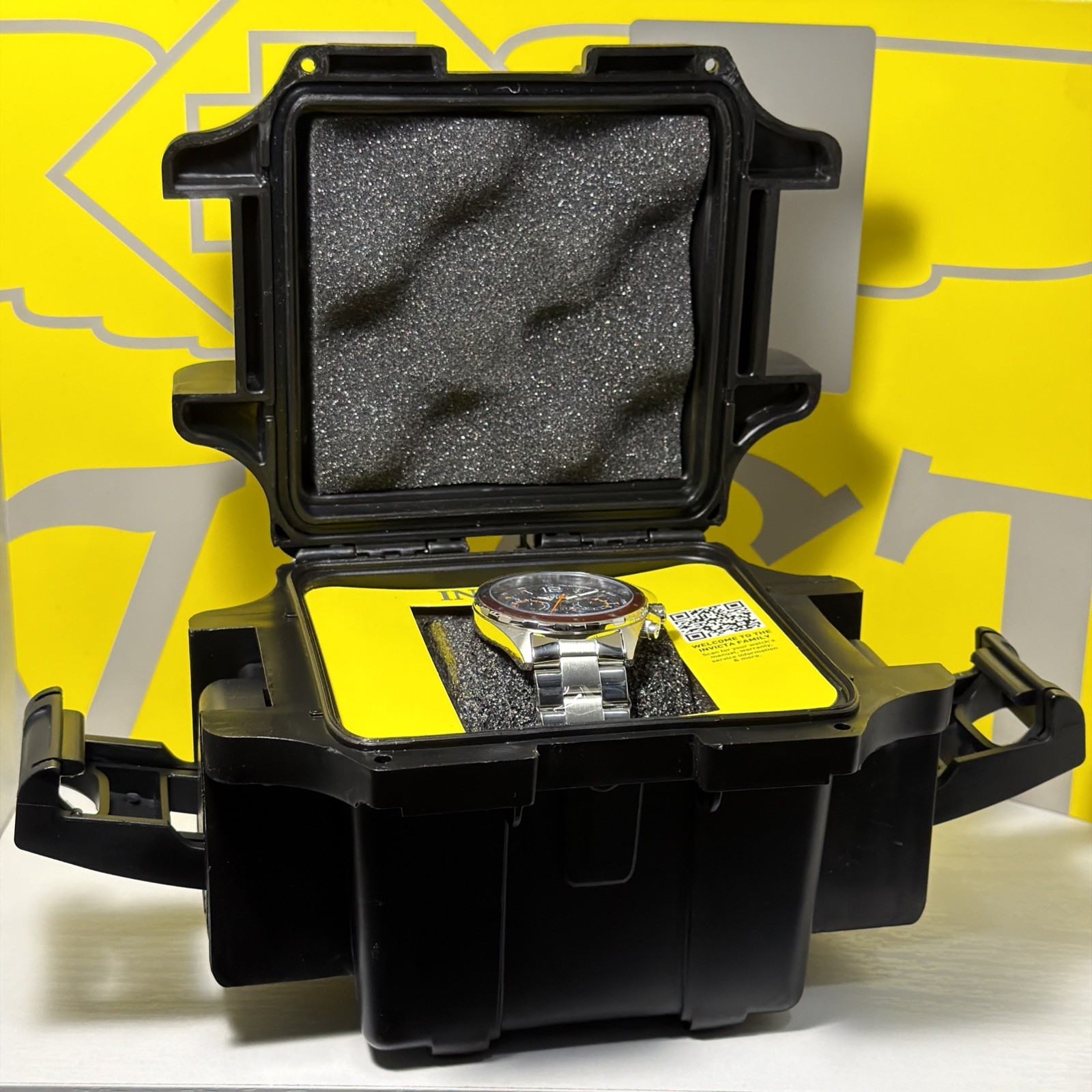 Invicta Speedway Men’s 44mm Chrono Watch StainlessSteel, W/Hard Case & Soft Case
