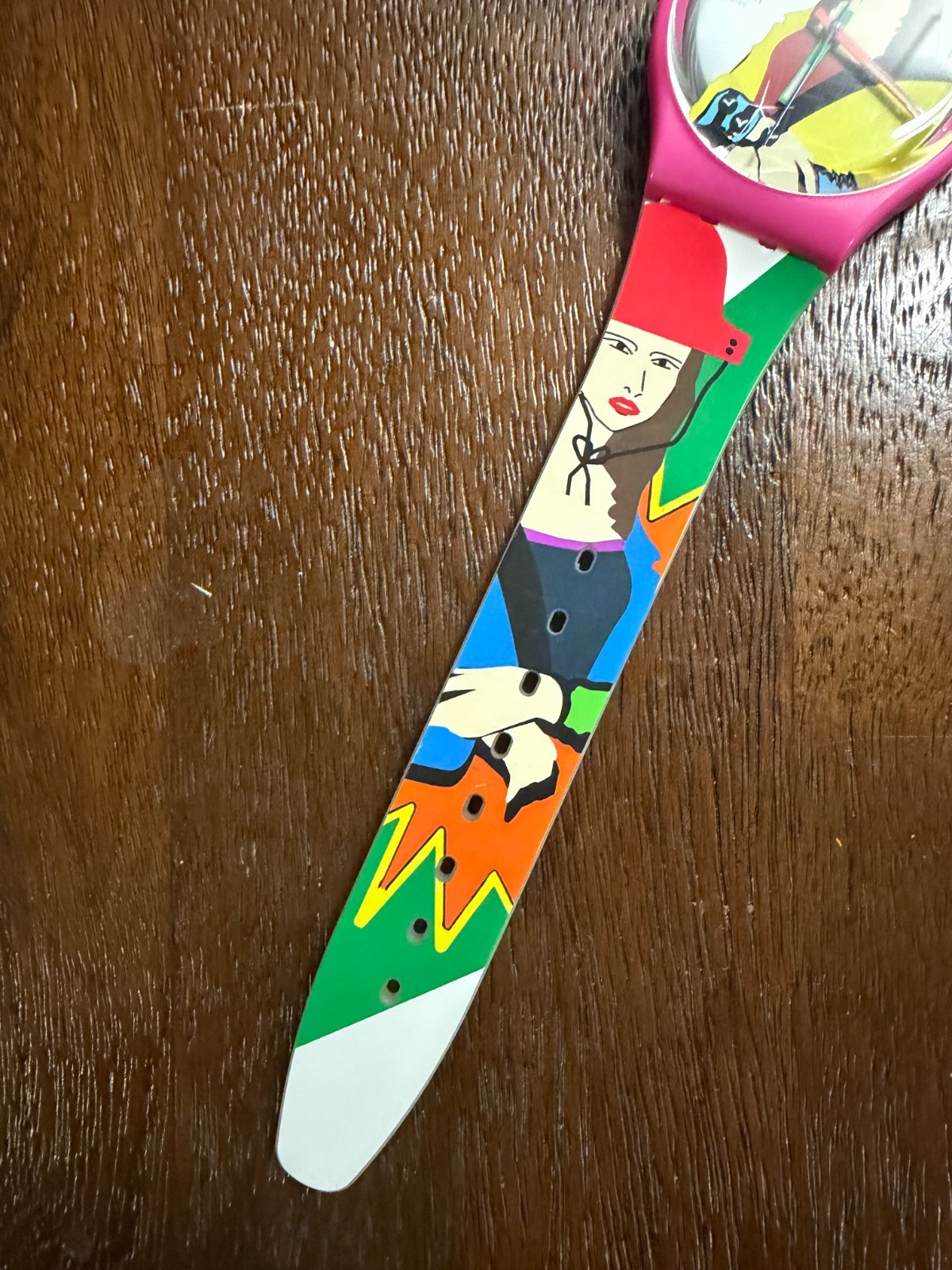 Swatch GZ301 Mona Masquee 2016 Gent Special Pop Art Pink 34mm With Box Running