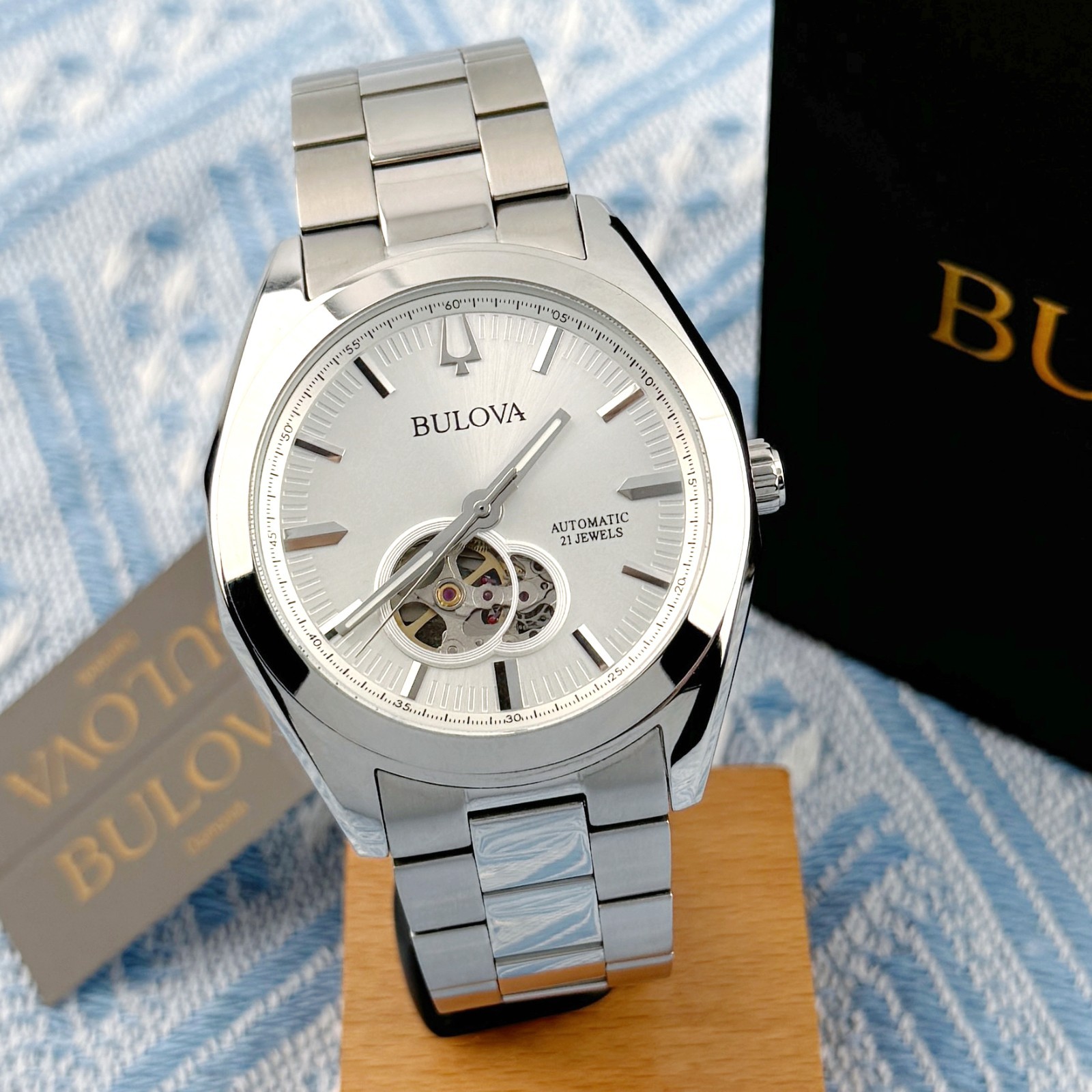New Bulova Surveyor Automatic Men’s Watch silver Dial 42mm/96A274