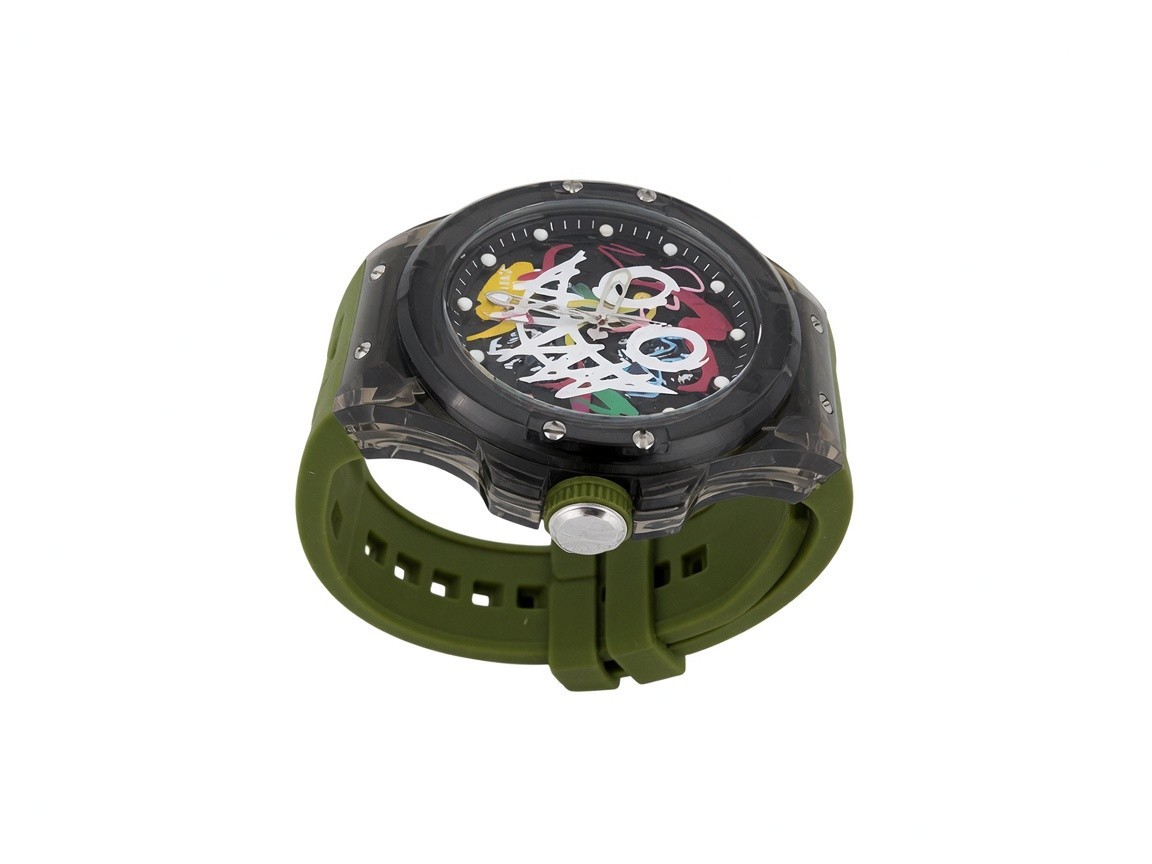 Invicta Men’s Watch Sea Base Rogue Iridescent and Black Dial Green Strap 50006