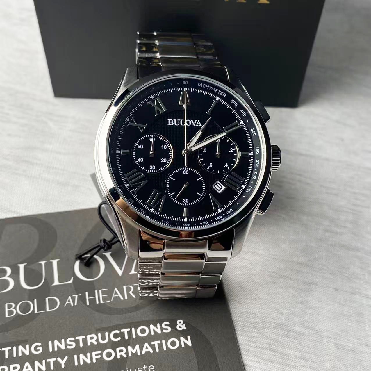 Bulova 96B288 Men’s Wilton Chronograph Quartz Watch Stainless Steel 46.5 mm