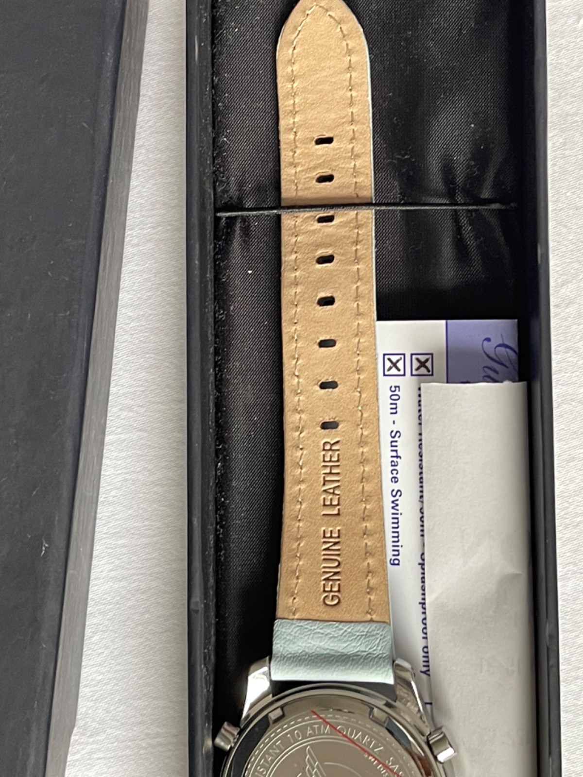 Scandinavian Airlines SAS Quartz World Time Chronograph Watch With Leather Strap