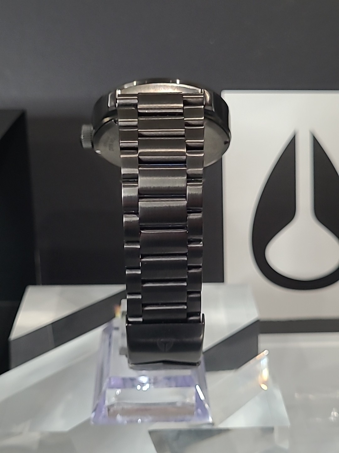 CUSTOM Nixon Sentry Quartz Watch Black Brushed/ Turquoise A105-2800.