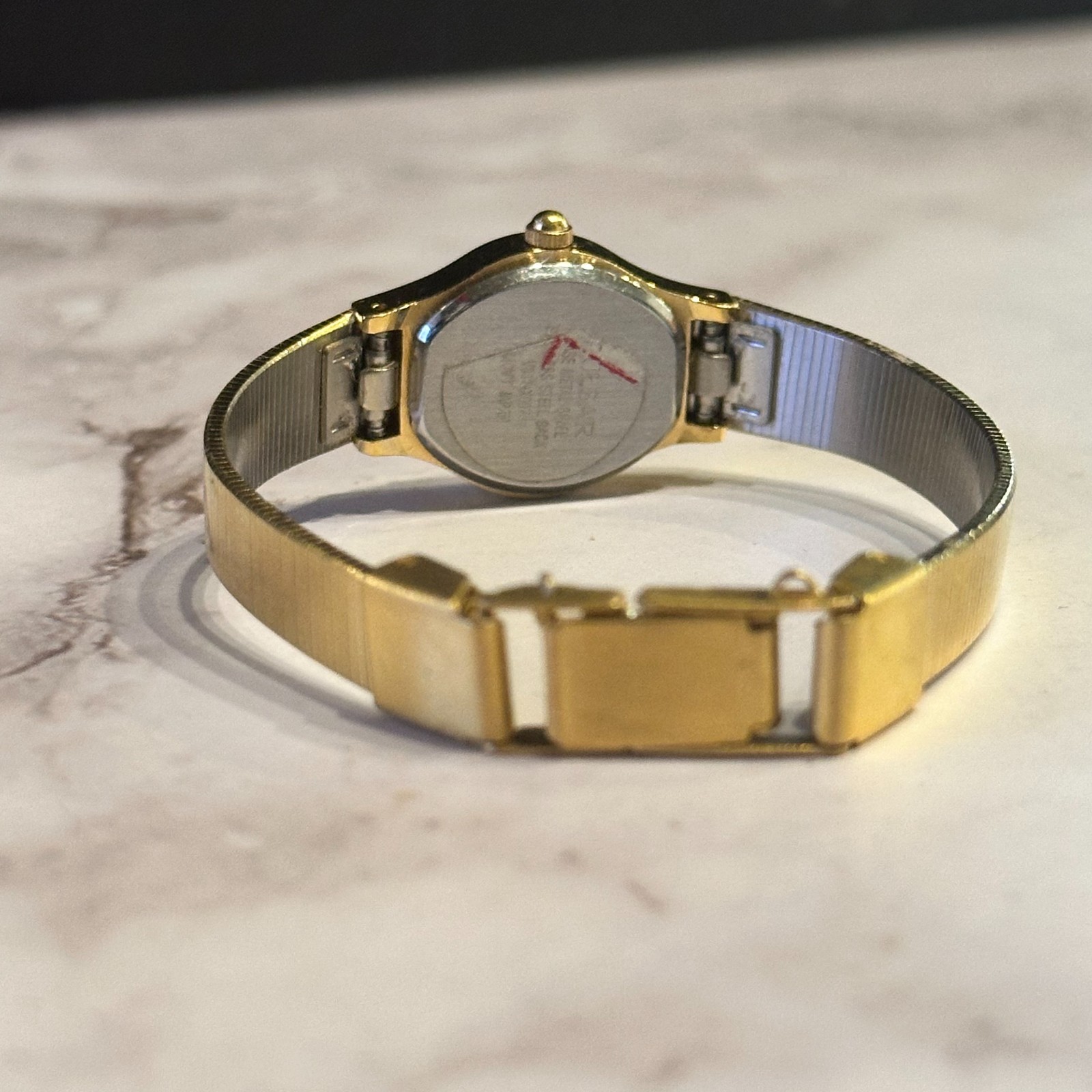 Vintage Pulsar Womens Watch Gold Tone Small Dial 15MM New Battery 5.75 Inch