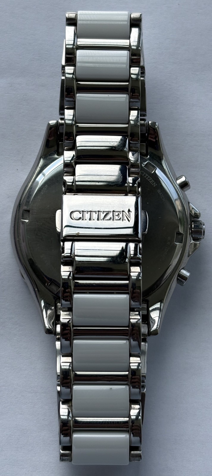 Citizen Eco-Drive Ladies Chronograph Ceramic/Diamonds H504-S079241 PERFECT! READ