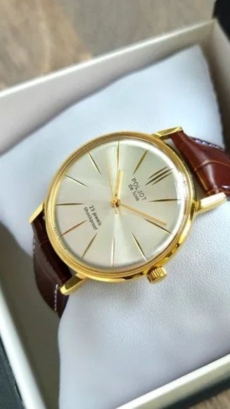 Vintage Poljot De Luxe 23 Jewels USSR Serviced Ultra Slim Mechanical Watch