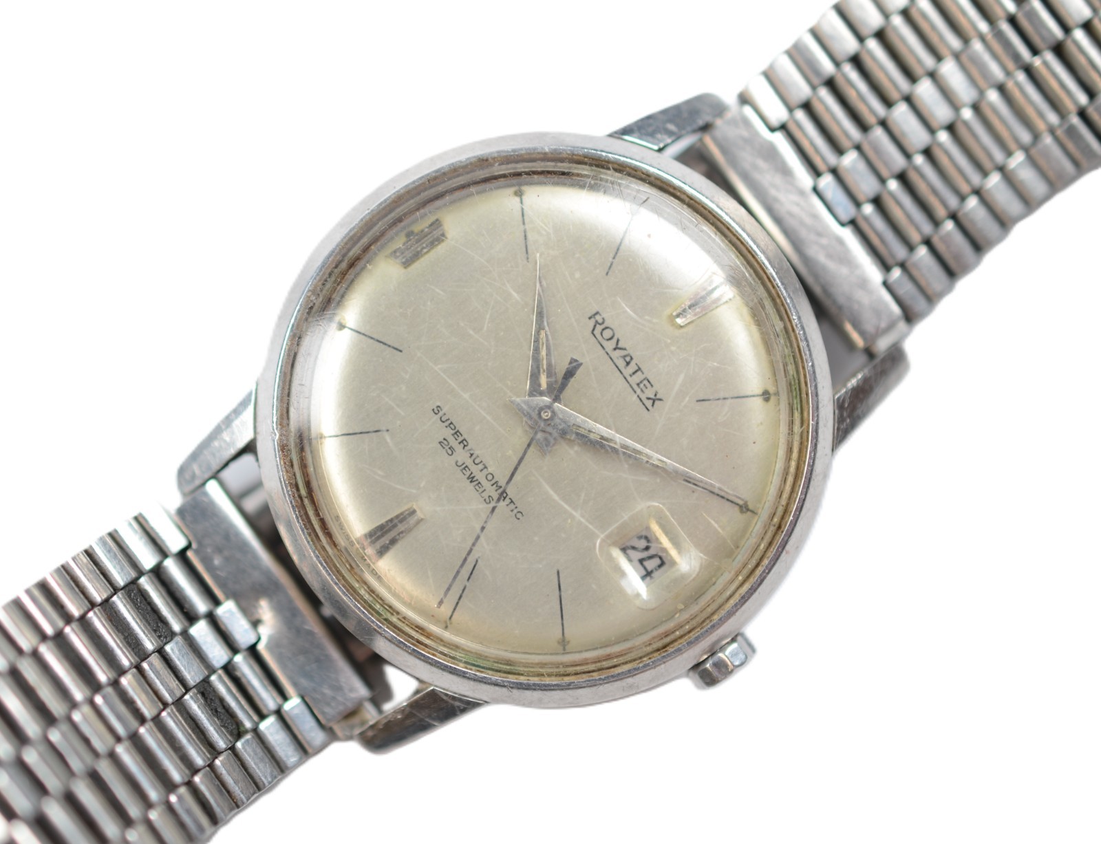 Vintage Royatex Superautomatic 25 Jewels Swiss Made Men’s Watch Date – RUNS