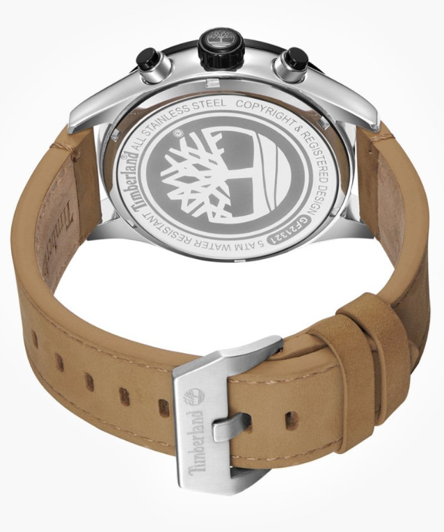 Timberland Light Brown Leather Blue Dial Dual Time Men’s Watch TDWGF2132101