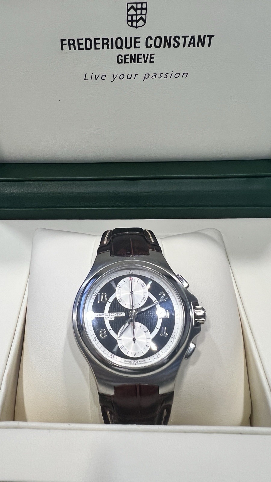 Frédérique Constant Highlife Chrono Auto 44mm Reverse Panda Ref# FC-393X4NH6