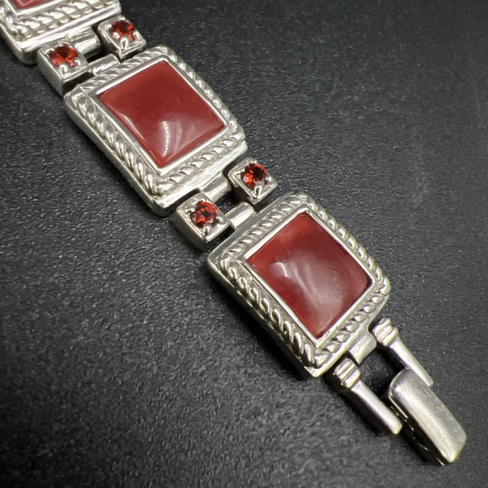 Vintage 2006 Gems 925 Solid Sterling Silver and Multi Gemstone Quartz Watch