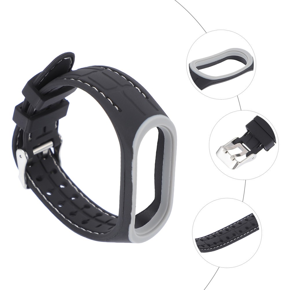 1Pcs Durable Grey Silicone Smart Band Replacement Strap with Adjustable Fit