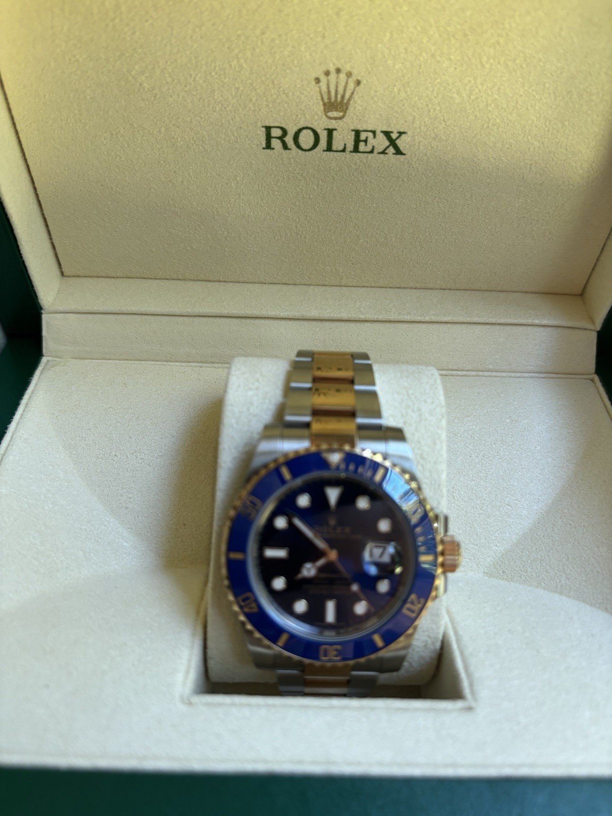 Rolex Submariner 126613LB Silver and Gold Oyster Bracelet with Blue Bezel
