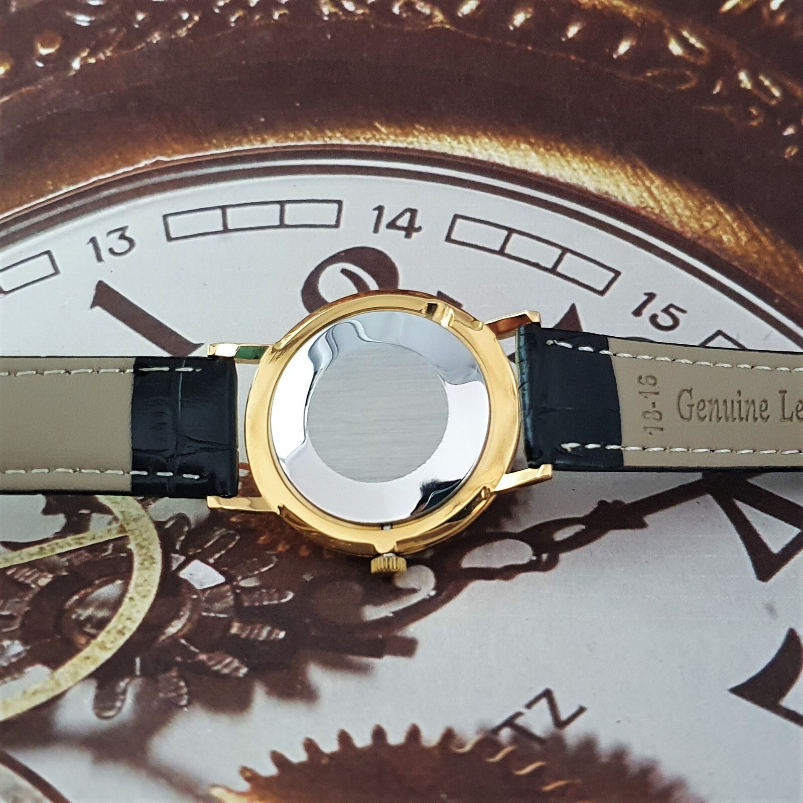 Vintage Watch Poljot De Luxe ULTRA SLIM 2209 Black Dial Mechanical Watch USSR