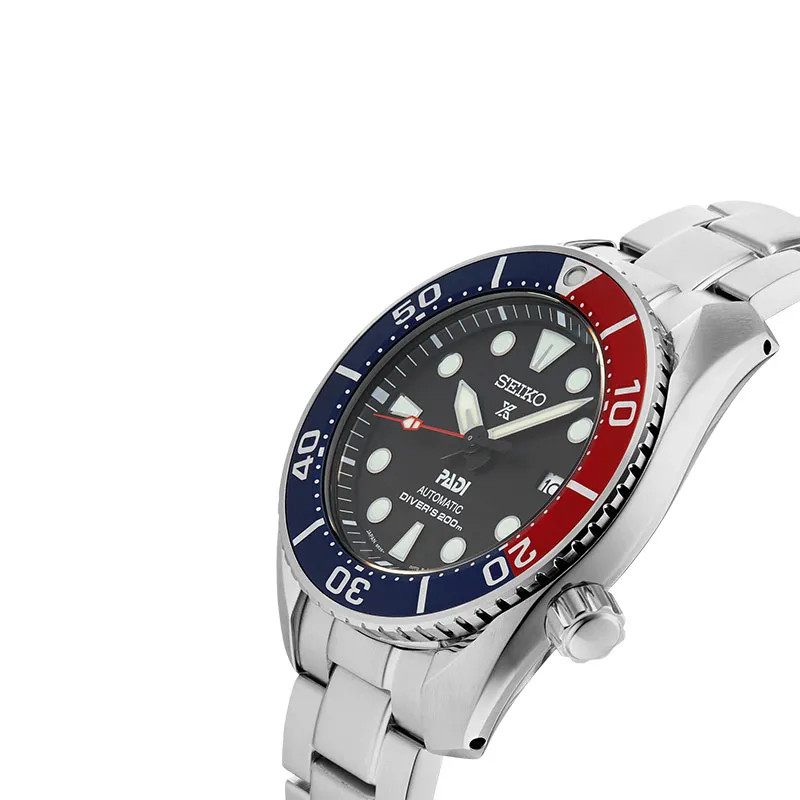 Seiko Prospex SPB181J1 PADI Sumo Pepsi Automatic Black Dial Stainless Steel Stra