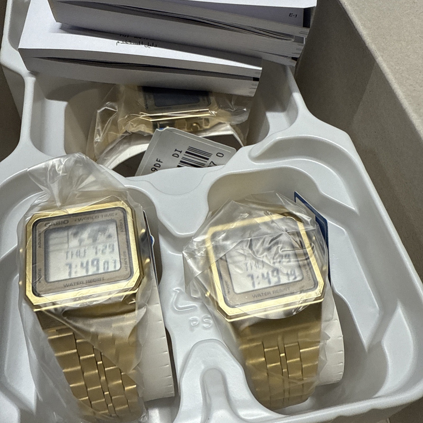 Men’s Gold-Tone Casio World Time Stainless Steel Watch A500WGA-9D