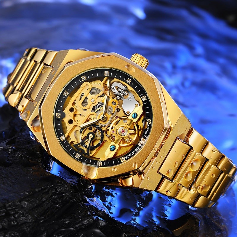 Luxury Men’s Automatic Mechanical Self-wind Waterproof Octagon Shape AUTO Watch