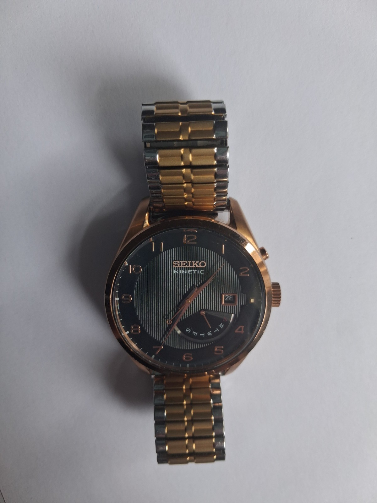 Seiko Neo Classic Kinetic 5M84-0AC0 – Rose Gold / Black Dial – Fully Tested
