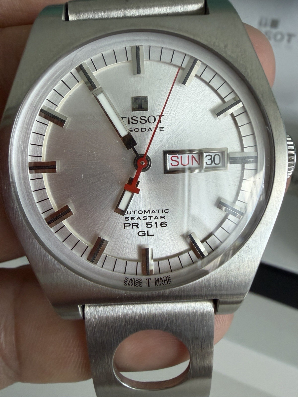 Tissot Seastar PR 516 GL Auto Day/Date Silver Dial 100m 43mm w/ Box