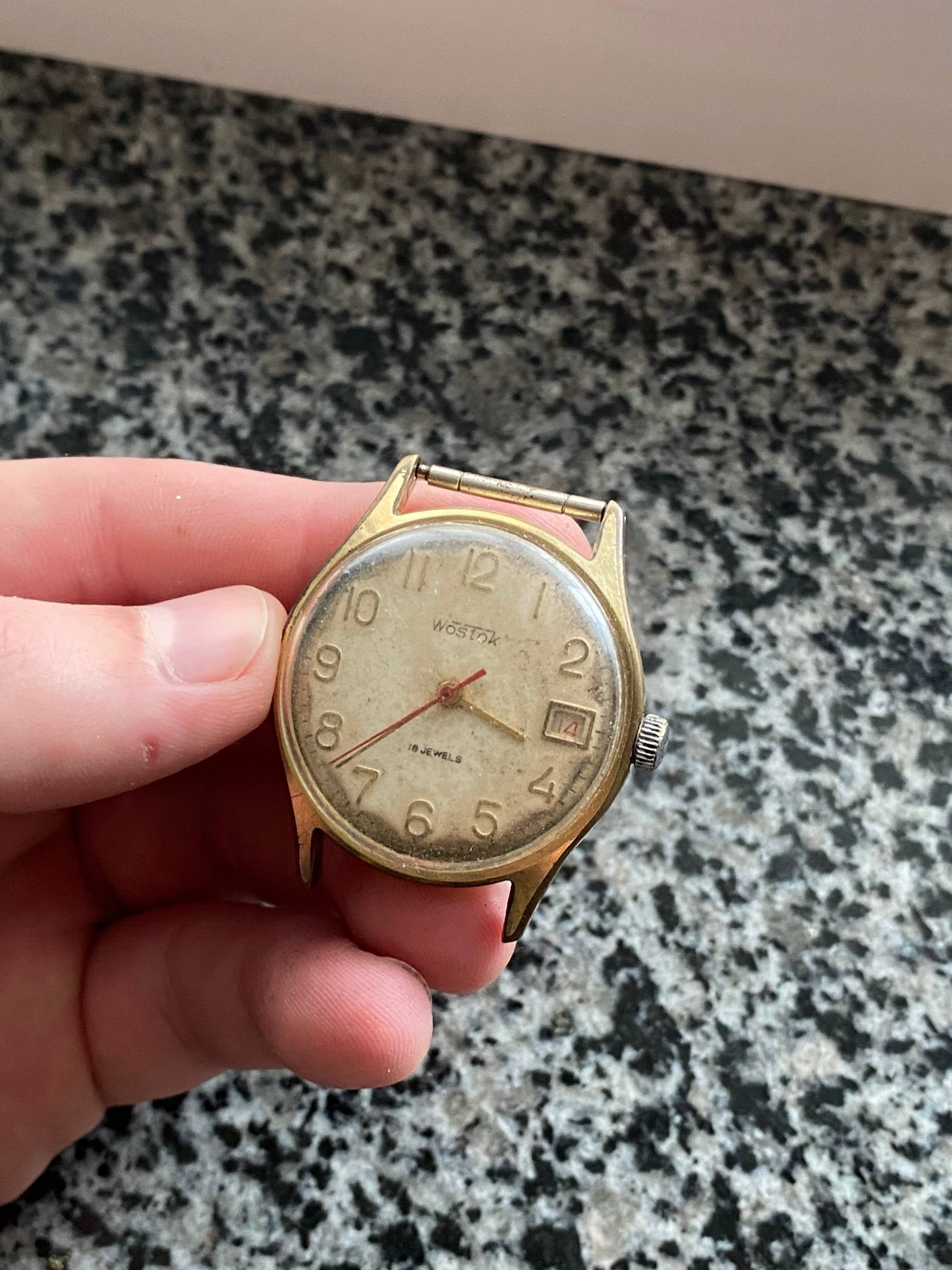 V intage Rare Wostok Watch Soviet USSR mechanical Wristwach Gold Plated AU