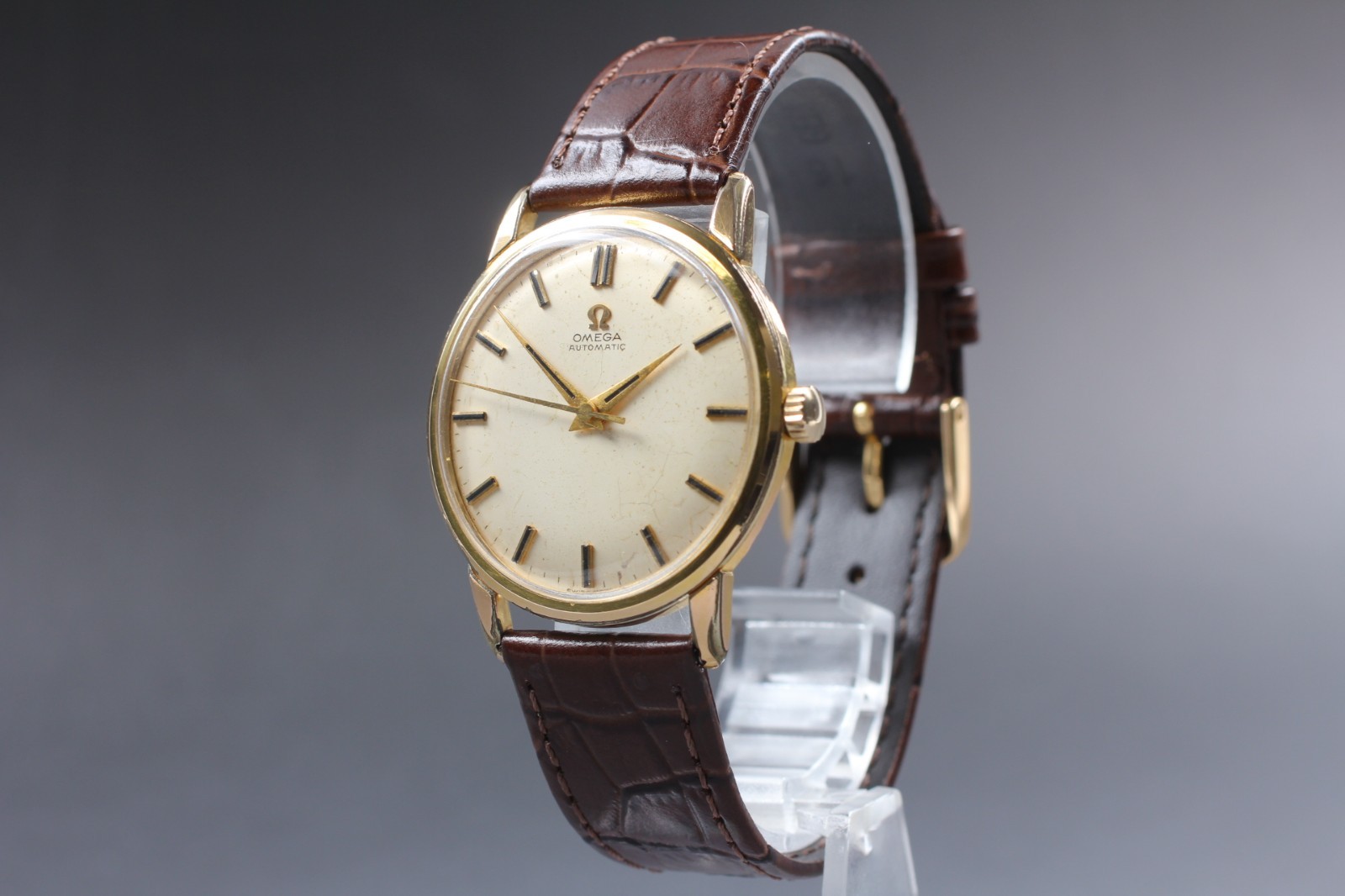 VINTAGE 1960s Omega Automatic 14702 SC Cal.552 Gold Round 33mm Men Watch JAPAN