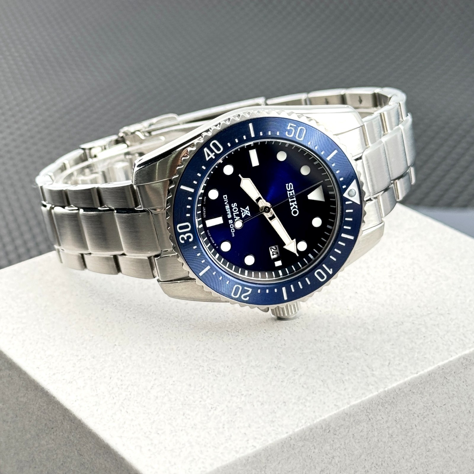 Seiko Prospex Sea Solar Dive Automatic SNE585 Blue Dial Men’s Watch 38.5mm