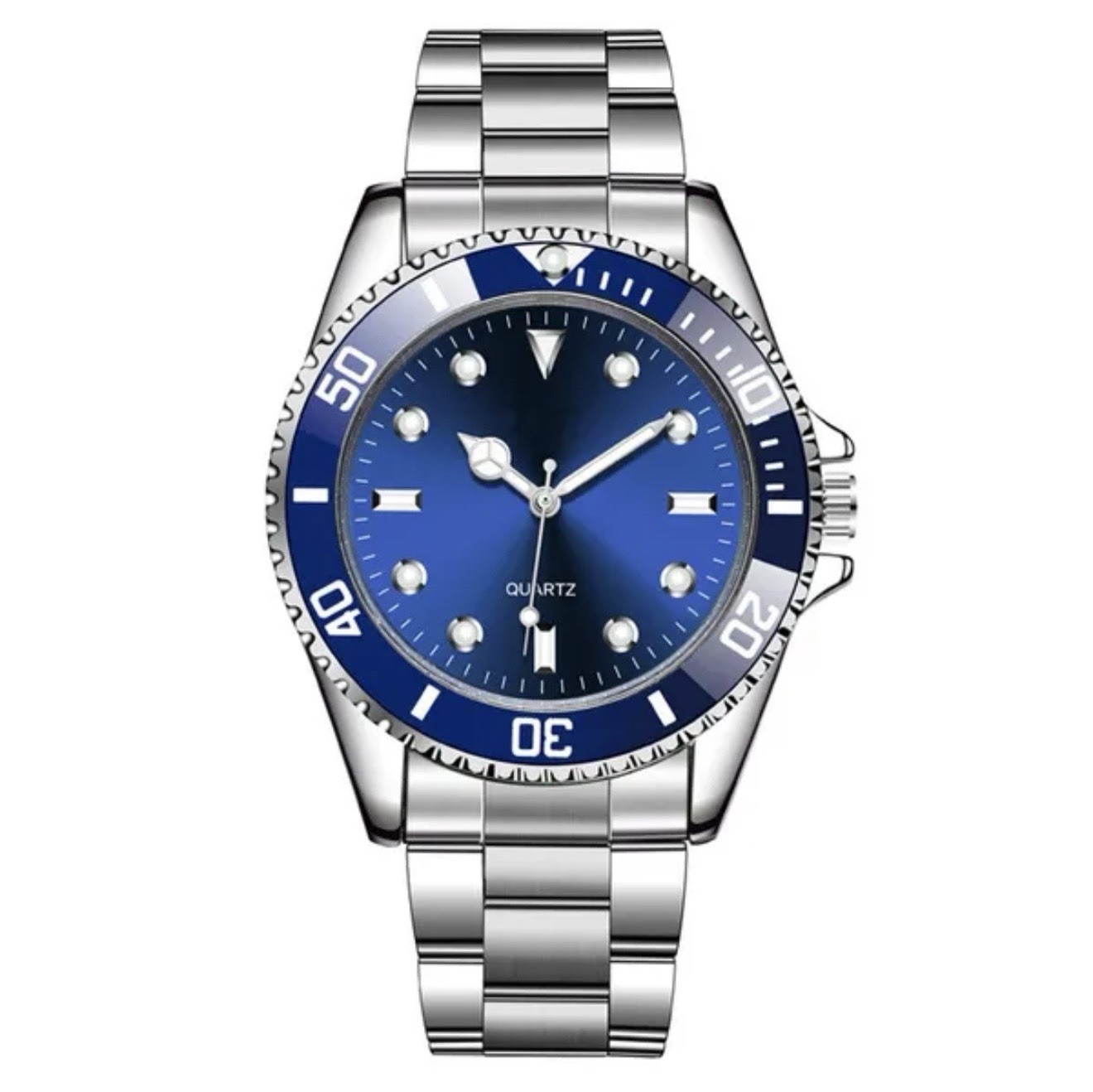 Men Quartz Luxury Watch With Calendar Bracelet Folding Clasp