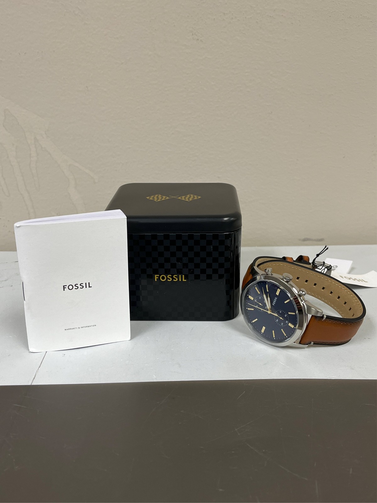 Fossil Men’s Chronograph Townsman Light Brown Leather Strap Watch 44mm FS5279 1