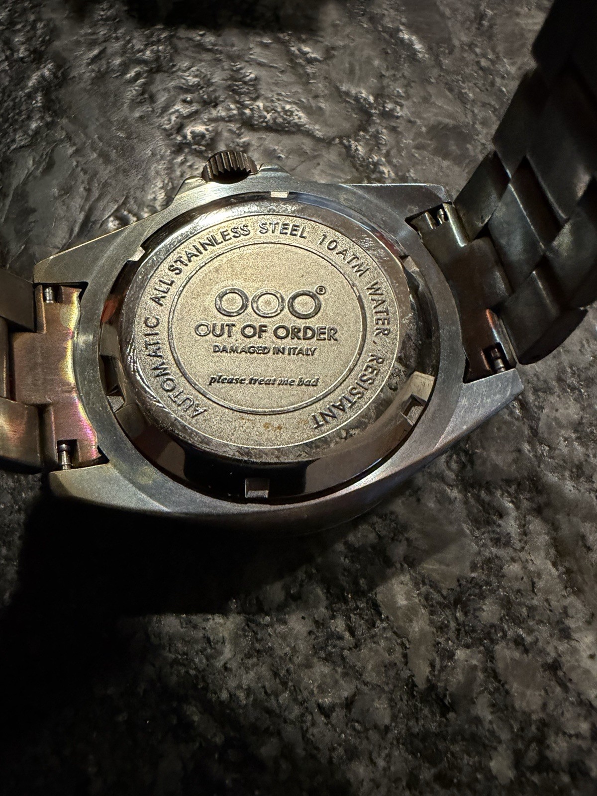 Out Of Order Damaged in Italy Automatic 100m 44mm Diver Date Box Papers