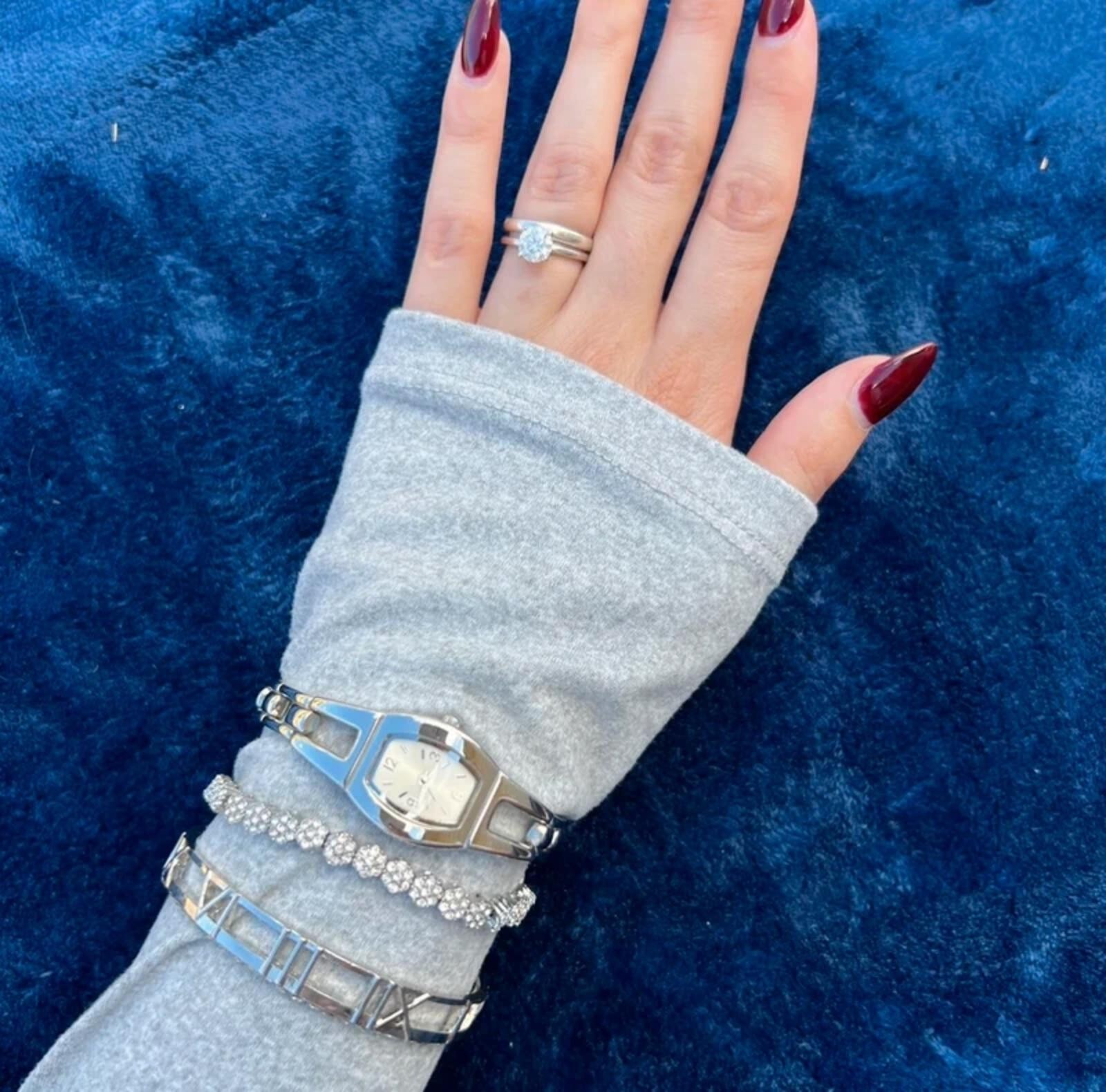 Silver Watch & Bracelet Set