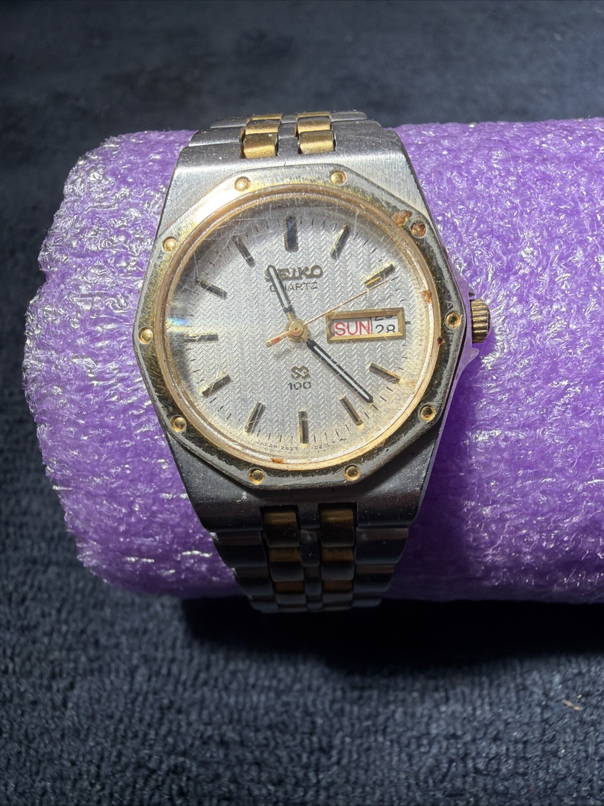 Seiko Ladies Watch, Silver & Gold Color Band (Stainless) New Battery Working