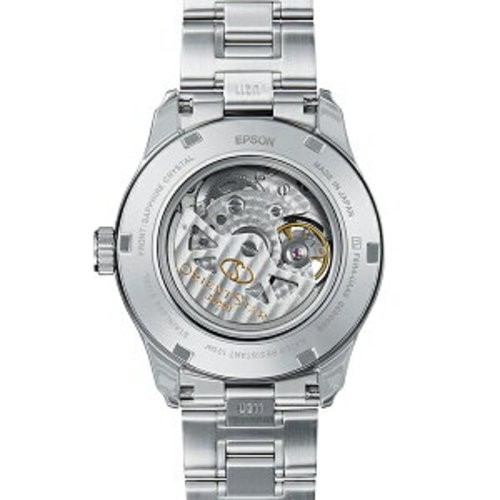 Orient Star RK-AT0002L Automatic Semi-Skeleton Open Heart Navy made in Japan