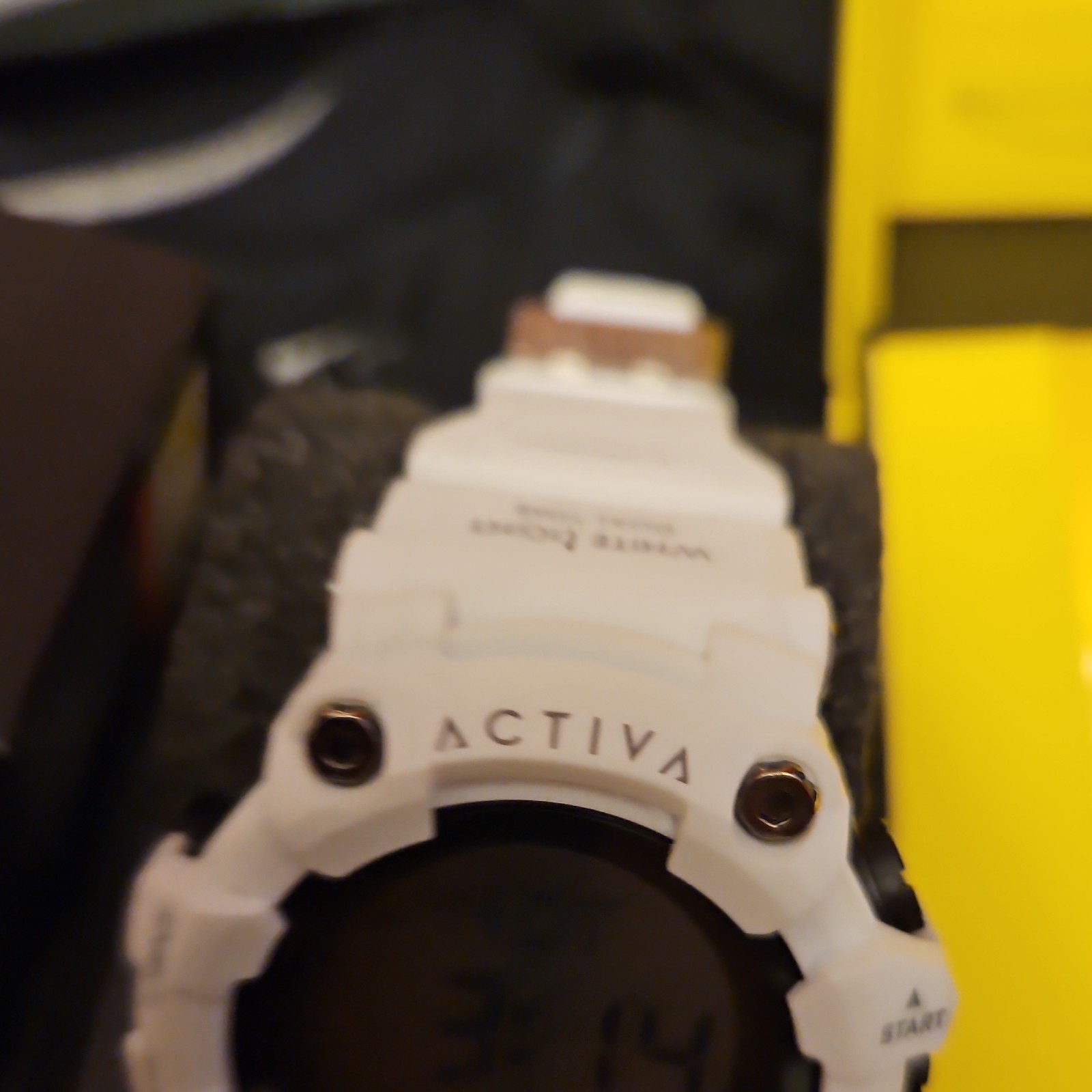 Activa Digital Sport Quartz Watch Water-Resistant White Resin Strap 52mm+